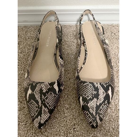 Marc Fisher Ansli Snakeskin Sling Back Flat Mules 5.5 - Picture 1 of 7